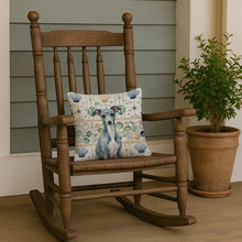 Load image into Gallery viewer, Blue Italian Greyhound Coastal Sea Glass Throw Pillow