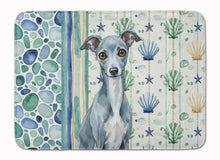 Load image into Gallery viewer, Blue Italian Greyhound Coastal Sea Glass Memory Foam Kitchen Mat