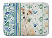 Load image into Gallery viewer, Cream Italian Greyhound Coastal Sea Glass Memory Foam Kitchen Mat