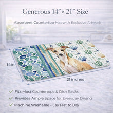 Load image into Gallery viewer, Fawn Italian Greyhound Coastal Sea Glass Dish Drying Mat