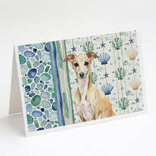 Load image into Gallery viewer, Fawn Italian Greyhound Coastal Sea Glass Greeting Cards Pack of 8
