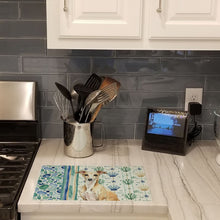 Load image into Gallery viewer, Fawn Italian Greyhound Coastal Sea Glass Glass Cutting Board