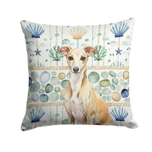 Load image into Gallery viewer, Fawn Italian Greyhound Coastal Sea Glass Throw Pillow