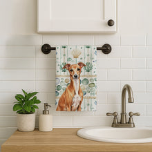 Load image into Gallery viewer, Red Italian Greyhound Coastal Sea Glass Kitchen Towel