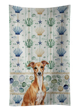 Load image into Gallery viewer, Red Italian Greyhound Coastal Sea Glass Kitchen Towel
