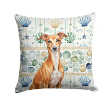 Load image into Gallery viewer, Red Italian Greyhound Coastal Sea Glass Throw Pillow