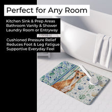 Load image into Gallery viewer, Red Italian Greyhound Coastal Sea Glass Memory Foam Kitchen Mat