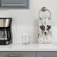 Load image into Gallery viewer, White and Black Jack Russell Terrier Coastal Sea Glass Kitchen Towel