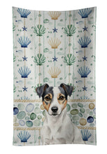 Load image into Gallery viewer, White and Black Jack Russell Terrier Coastal Sea Glass Kitchen Towel