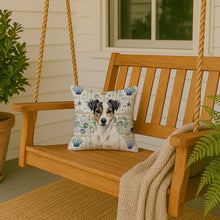 Load image into Gallery viewer, White and Black Jack Russell Terrier Coastal Sea Glass Throw Pillow