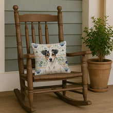 Load image into Gallery viewer, White and Black Jack Russell Terrier Coastal Sea Glass Throw Pillow