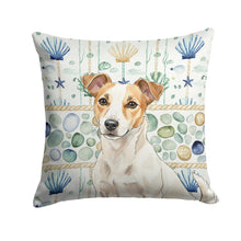 Load image into Gallery viewer, White and Tan Jack Russell Terrier Coastal Sea Glass Throw Pillow