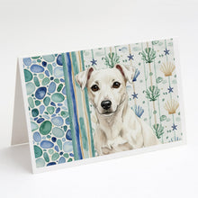 Load image into Gallery viewer, White Jack Russell Terrier Coastal Sea Glass Greeting Cards Pack of 8