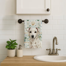 Load image into Gallery viewer, White Jack Russell Terrier Coastal Sea Glass Kitchen Towel