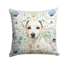 Load image into Gallery viewer, White Jack Russell Terrier Coastal Sea Glass Throw Pillow