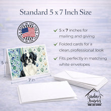 Load image into Gallery viewer, Black and White Japanese Chin Coastal Sea Glass Greeting Cards Pack of 8