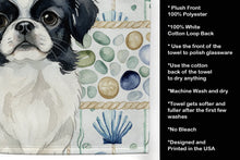 Load image into Gallery viewer, Black and White Japanese Chin Coastal Sea Glass Kitchen Towel