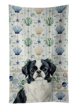 Load image into Gallery viewer, Black and White Japanese Chin Coastal Sea Glass Kitchen Towel