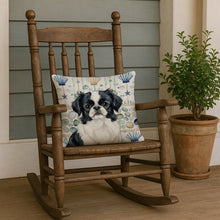 Load image into Gallery viewer, Black and White Japanese Chin Coastal Sea Glass Throw Pillow