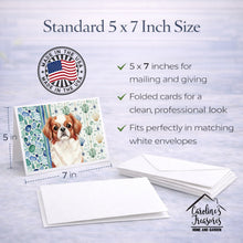 Load image into Gallery viewer, Red and White Japanese Chin Coastal Sea Glass Greeting Cards Pack of 8