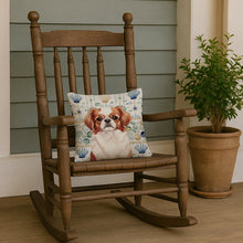 Load image into Gallery viewer, Red and White Japanese Chin Coastal Sea Glass Throw Pillow