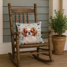 Load image into Gallery viewer, Red and White Japanese Chin Coastal Sea Glass Throw Pillow
