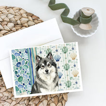 Load image into Gallery viewer, Keeshond Coastal Sea Glass Greeting Cards Pack of 8