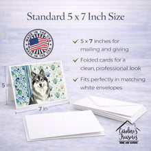 Load image into Gallery viewer, Keeshond Coastal Sea Glass Greeting Cards Pack of 8