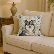 Load image into Gallery viewer, Keeshond Coastal Sea Glass Throw Pillow