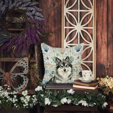 Load image into Gallery viewer, Keeshond Coastal Sea Glass Throw Pillow