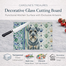 Load image into Gallery viewer, Kerry Blue Terrier Coastal Sea Glass Glass Cutting Board