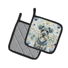 Load image into Gallery viewer, Kerry Blue Terrier Coastal Sea Glass Pair of Pot Holders