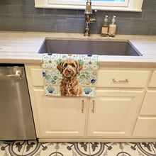 Load image into Gallery viewer, Chocolate Labradoodle Coastal Sea Glass Kitchen Towel
