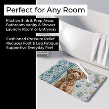 Load image into Gallery viewer, Chocolate Labradoodle Coastal Sea Glass Memory Foam Kitchen Mat