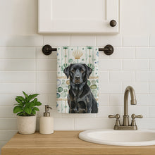Load image into Gallery viewer, Black Labrador Retriever Coastal Sea Glass Kitchen Towel