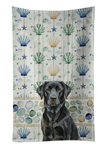 Load image into Gallery viewer, Black Labrador Retriever Coastal Sea Glass Kitchen Towel