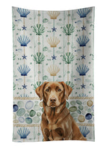 Load image into Gallery viewer, Chocolate Labrador Retriever Coastal Sea Glass Kitchen Towel