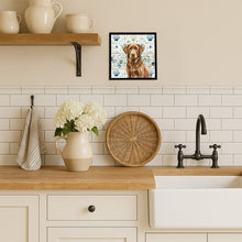 Load image into Gallery viewer, Chocolate Labrador Retriever Coastal Sea Glass Framed Metal Print