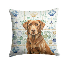 Load image into Gallery viewer, Chocolate Labrador Retriever Coastal Sea Glass Throw Pillow