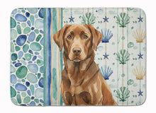 Load image into Gallery viewer, Chocolate Labrador Retriever Coastal Sea Glass Memory Foam Kitchen Mat