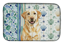 Load image into Gallery viewer, Yellow Labrador Retriever Coastal Sea Glass Dish Drying Mat