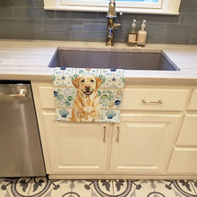 Load image into Gallery viewer, Yellow Labrador Retriever Coastal Sea Glass Kitchen Towel