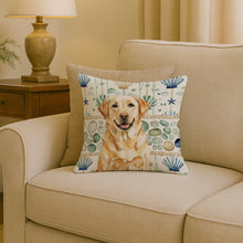 Load image into Gallery viewer, Yellow Labrador Retriever Coastal Sea Glass Throw Pillow