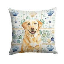 Load image into Gallery viewer, Yellow Labrador Retriever Coastal Sea Glass Throw Pillow