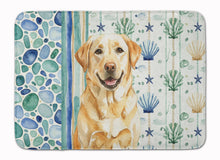Load image into Gallery viewer, Yellow Labrador Retriever Coastal Sea Glass Memory Foam Kitchen Mat
