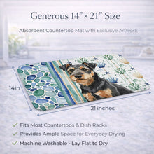 Load image into Gallery viewer, Black and Tan Lakeland Terrier Coastal Sea Glass Dish Drying Mat