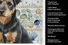 Load image into Gallery viewer, Black and Tan Lakeland Terrier Coastal Sea Glass Kitchen Towel