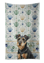 Load image into Gallery viewer, Black and Tan Lakeland Terrier Coastal Sea Glass Kitchen Towel