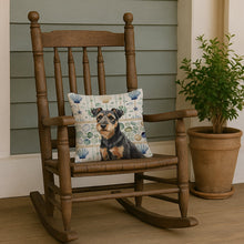 Load image into Gallery viewer, Black and Tan Lakeland Terrier Coastal Sea Glass Throw Pillow