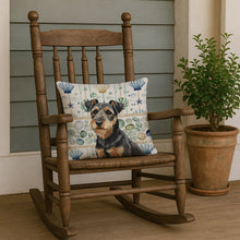 Load image into Gallery viewer, Black and Tan Lakeland Terrier Coastal Sea Glass Throw Pillow